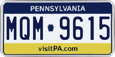 PA license plate MQM9615