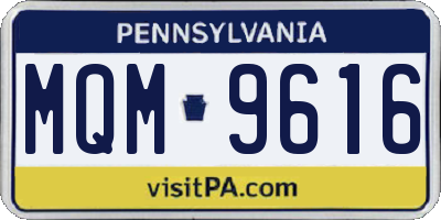PA license plate MQM9616