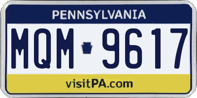 PA license plate MQM9617