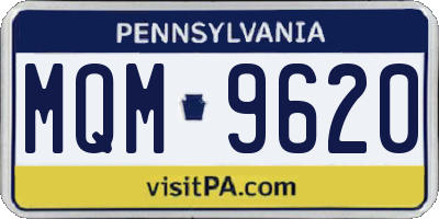 PA license plate MQM9620