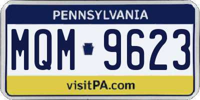 PA license plate MQM9623