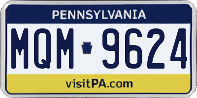 PA license plate MQM9624