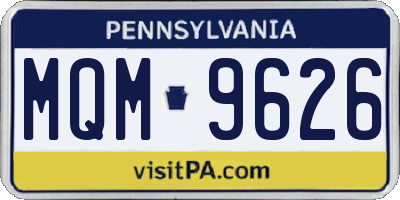PA license plate MQM9626