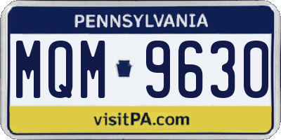PA license plate MQM9630
