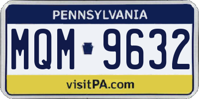 PA license plate MQM9632