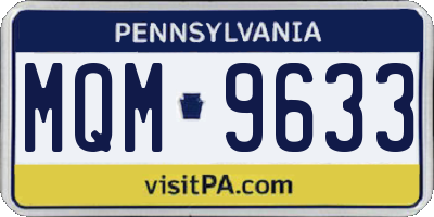 PA license plate MQM9633