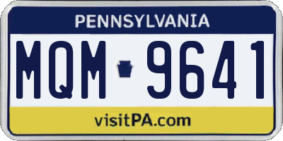 PA license plate MQM9641