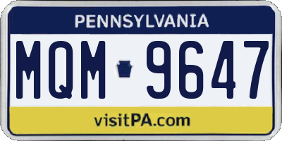 PA license plate MQM9647