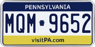 PA license plate MQM9652