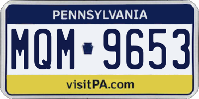 PA license plate MQM9653