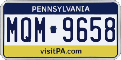 PA license plate MQM9658