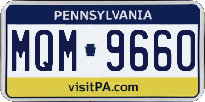 PA license plate MQM9660