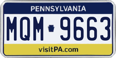 PA license plate MQM9663