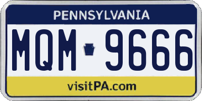 PA license plate MQM9666