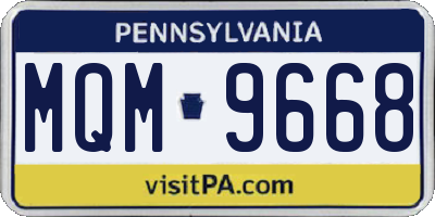 PA license plate MQM9668