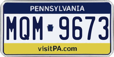 PA license plate MQM9673