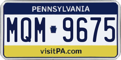 PA license plate MQM9675