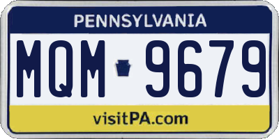 PA license plate MQM9679