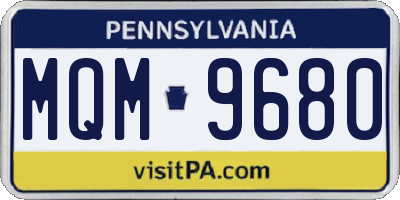 PA license plate MQM9680