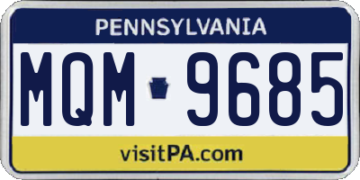 PA license plate MQM9685