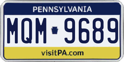PA license plate MQM9689
