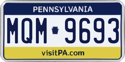 PA license plate MQM9693