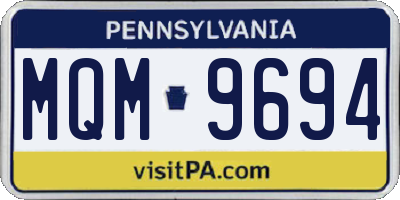 PA license plate MQM9694