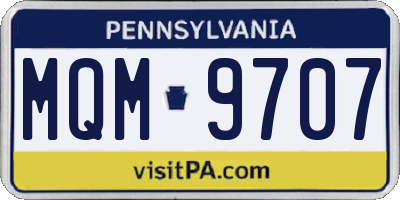 PA license plate MQM9707