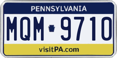 PA license plate MQM9710