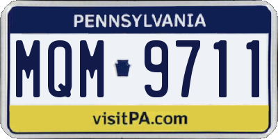 PA license plate MQM9711