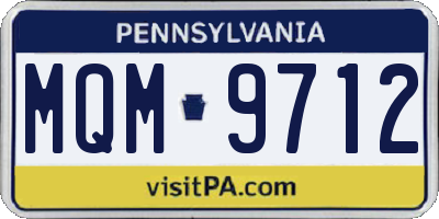 PA license plate MQM9712