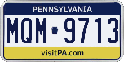 PA license plate MQM9713