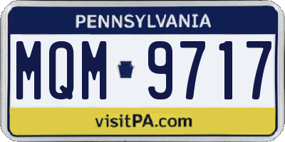 PA license plate MQM9717