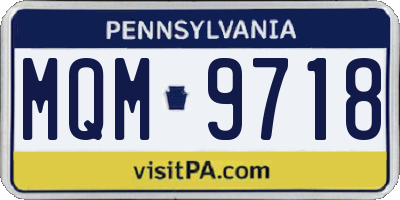PA license plate MQM9718
