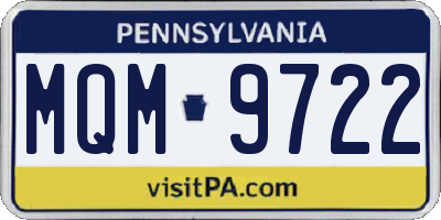 PA license plate MQM9722
