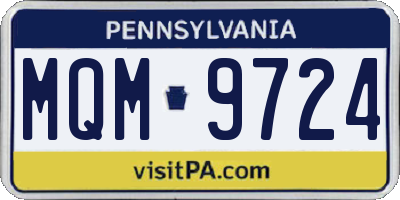 PA license plate MQM9724