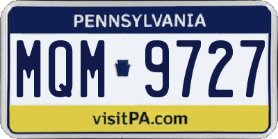 PA license plate MQM9727