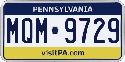 PA license plate MQM9729
