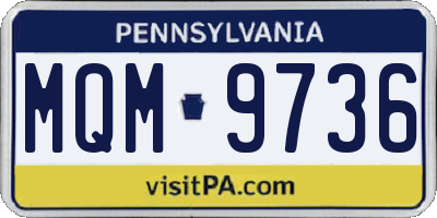 PA license plate MQM9736