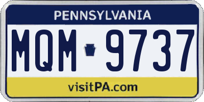 PA license plate MQM9737