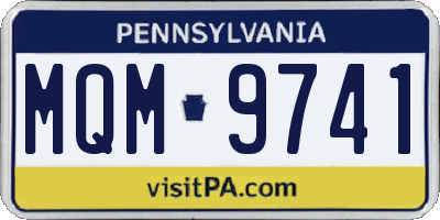 PA license plate MQM9741