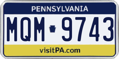 PA license plate MQM9743