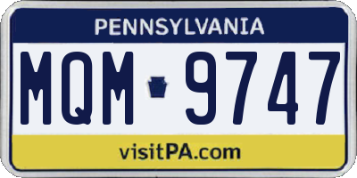 PA license plate MQM9747