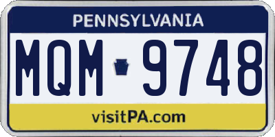 PA license plate MQM9748