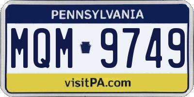 PA license plate MQM9749