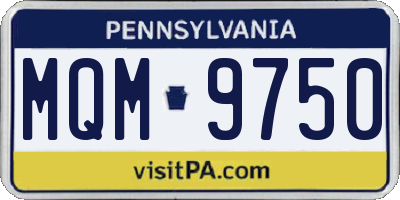 PA license plate MQM9750