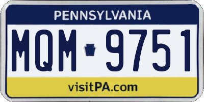 PA license plate MQM9751