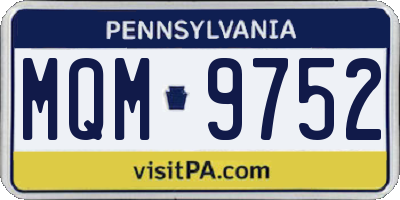 PA license plate MQM9752
