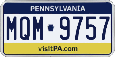PA license plate MQM9757