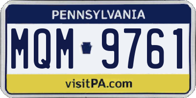 PA license plate MQM9761